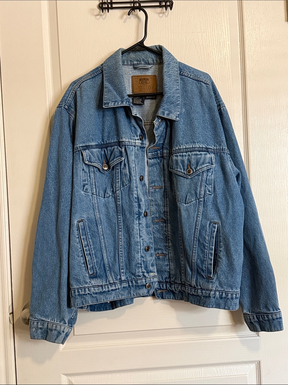 Vintage 1980s Route 66 Classic Light Blue Denim Trucker Jacket Men’s XL